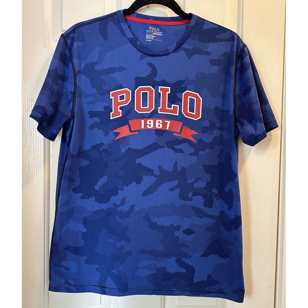Ralph Lauren Performance POLO 1967 Short‎ Sleeve Shirt Blue Mens Medium